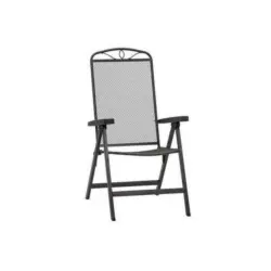 Gartenklappsessel in Metall Anthrazit