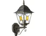 Hornbach Außenwandleuchte stehend IP44 1-flammig HxTxB 445x255x180 mm Janel schwarz gold