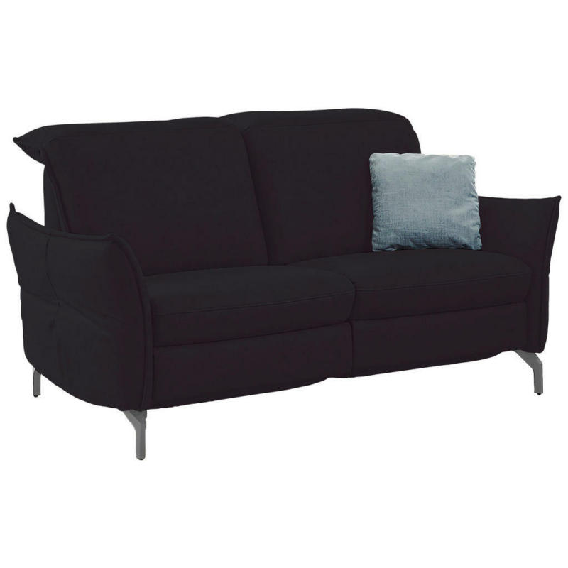 Zweisitzer-Sofa in Lederlook (vegan) Schwarz