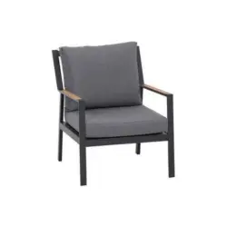 Loungesessel in Holz, Metall, Kunststoff, Textil Anthrazit