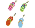 Hornbach Tischtuchbeschwerer Flip Flop 4 Stück grün orange rosa 13x13 cm