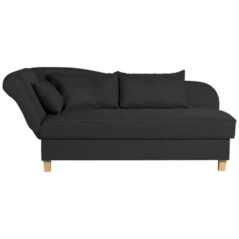 Récamiere in Flachgewebe Schwarz