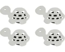 Tischtuchbeschwerer magnetisch Schildkröte 4 Stück silber 13x13 cm