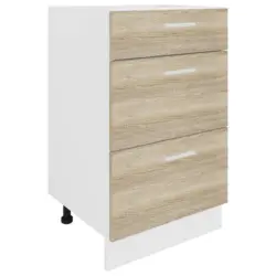 Küchenunterschrank 50/82/46 cm in Weiß, Sonoma Eiche