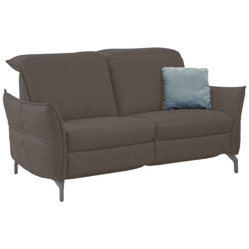 Zweisitzer-Sofa in Lederlook (vegan) Grau