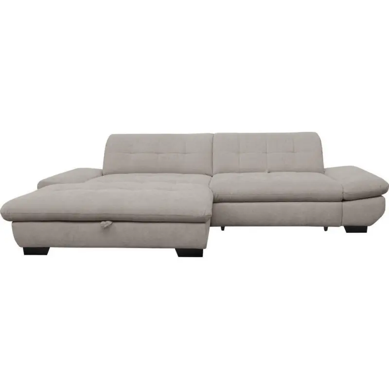 Ecksofa in Mikrofaser Hellgrau