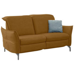 Zweisitzer-Sofa in Lederlook (vegan) Gelb