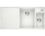 Hornbach Flächenbündige Spüle Blanco Axia III 6 S-F rechts 500x990 mm mit Esche-Compound-Brückenschneidbrett weiß