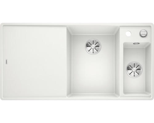 Flächenbündige Spüle Blanco Axia III 6 S-F rechts 500x990 mm mit Glasschneidbrett weiß