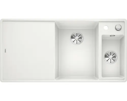 Flächenbündige Spüle Blanco Axia III 6 S-F rechts 500x990 mm mit Glasschneidbrett weiß