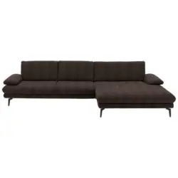 Ecksofa in Chenille Dunkelbraun