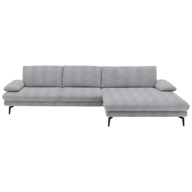 Ecksofa in Chenille Hellgrau