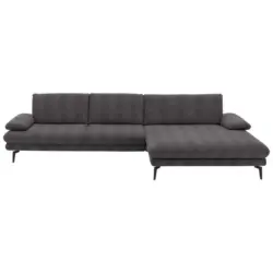Ecksofa in Chenille Anthrazit