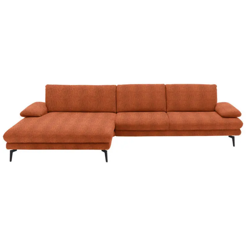 Ecksofa in Chenille Terracotta