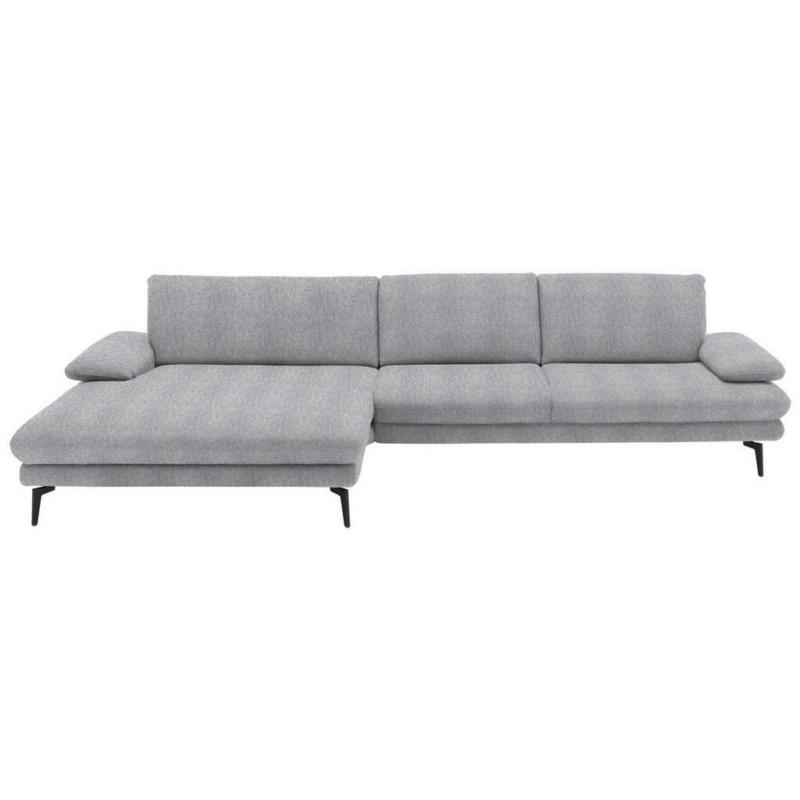 Ecksofa in Chenille Hellgrau