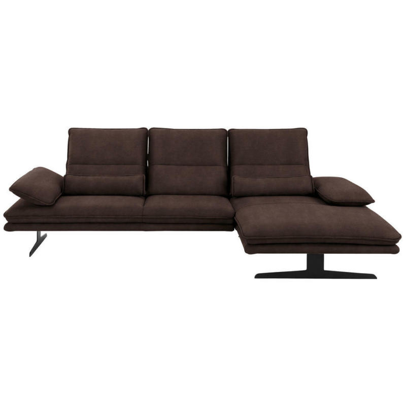 Ecksofa in Mikrofaser Dunkelbraun