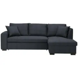 Ecksofa in Webstoff Dunkelgrau