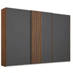 Schwebet&uuml;renschrank in Anthrazit, Eichefarben