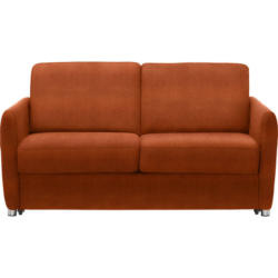 Sofa in Flachgewebe Orange, Cognac
