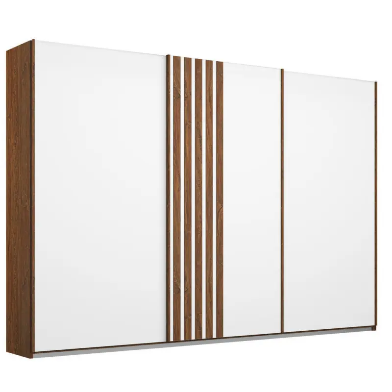Schwebetürenschrank in Weiß, Eiche San Remo
