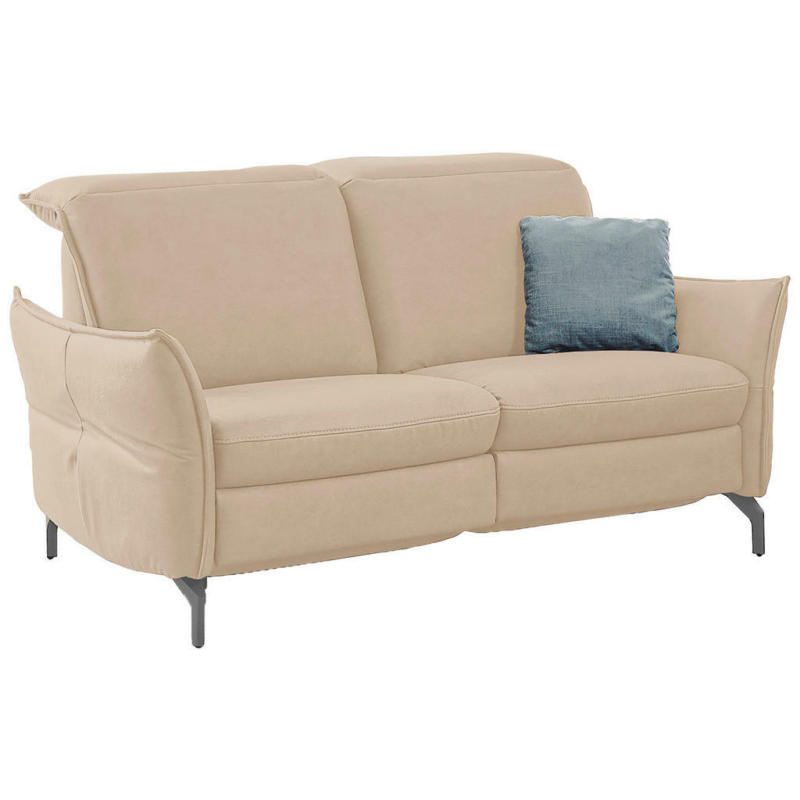 Zweisitzer-Sofa in Lederlook (vegan) Sandfarben