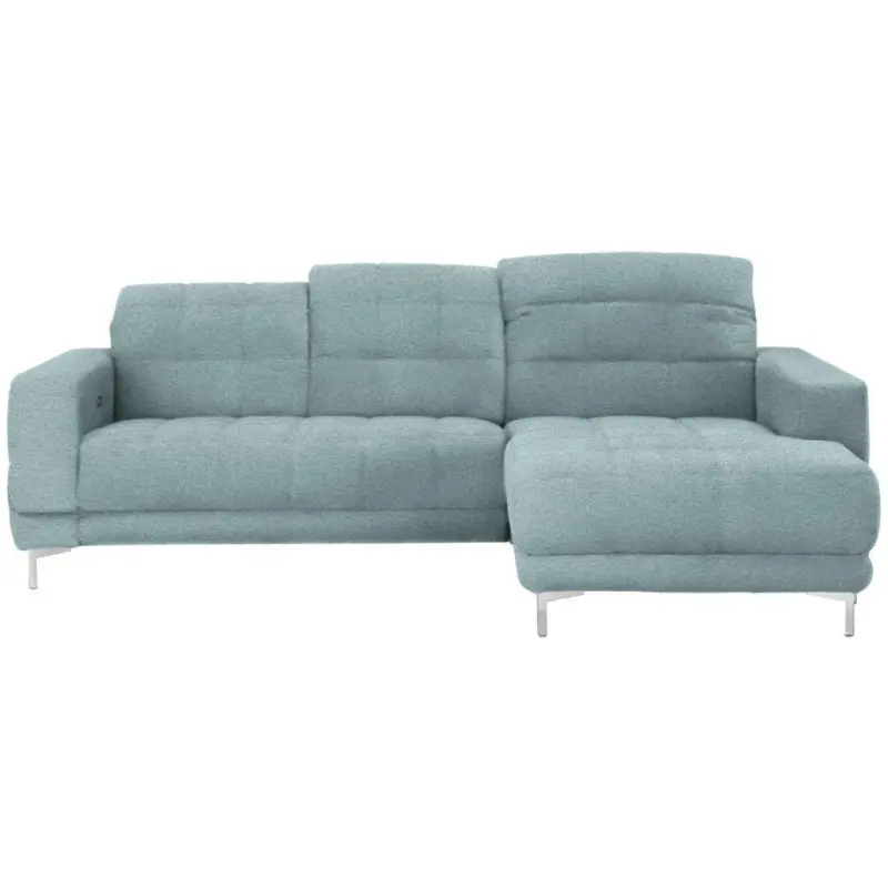 Ecksofa in Webstoff Pastellblau