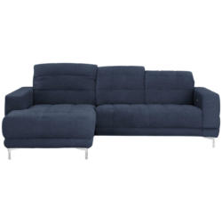 Ecksofa in Webstoff Dunkelblau