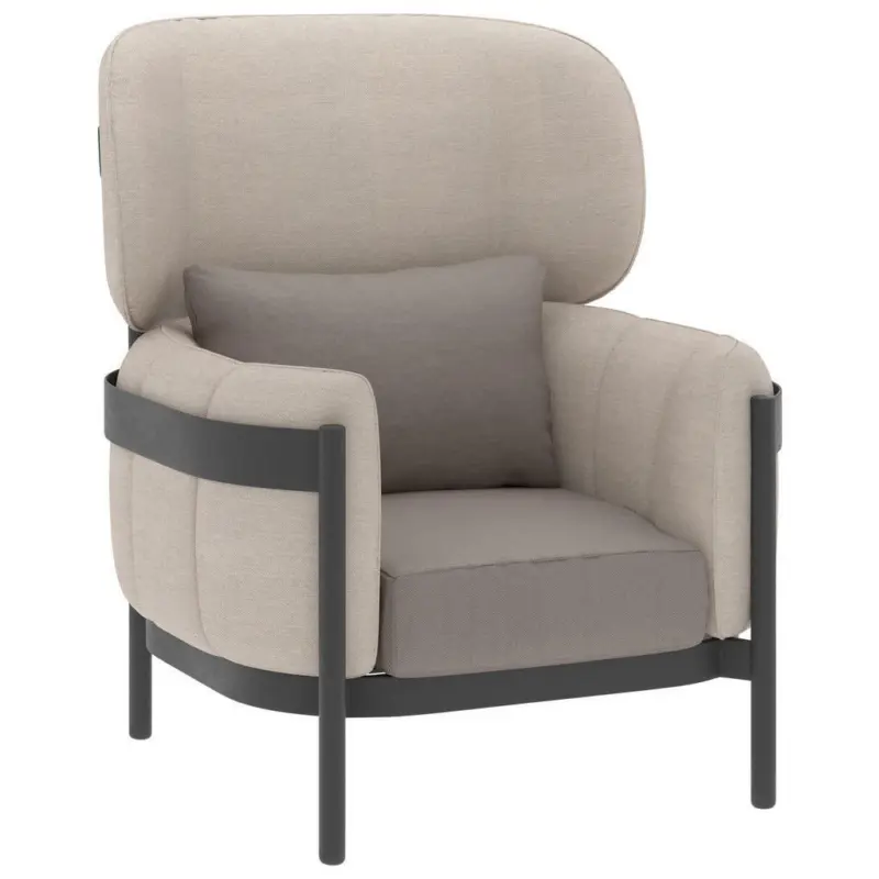 Ohrensessel in beschichtet Weiß, Taupe