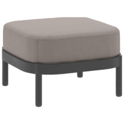 Hocker in Metall, Textil Taupe