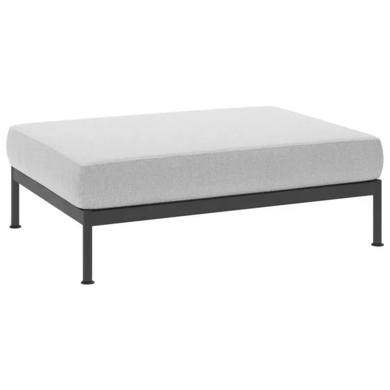 Hocker in Metall, Textil Anthrazit, Hellgrau