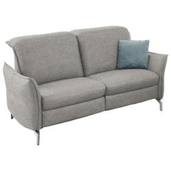 Zweisitzer-Sofa in Chenille Grau, Weiß