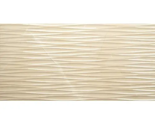 Steinzeug Wandfliese Etiana 30,0x60,0 cm waves creme glänzend