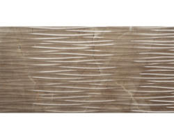 Steinzeug Wandfliese Etiana 30,0x60,0 cm waves braun beige glänzend