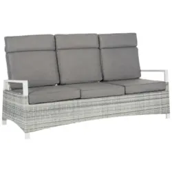 Gartenbank 205/105/89 cm in Weiß, Hellgrau