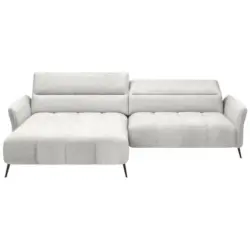 Ecksofa in Webstoff Weiß
