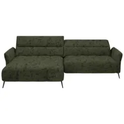 Ecksofa in Webstoff Olivgrün