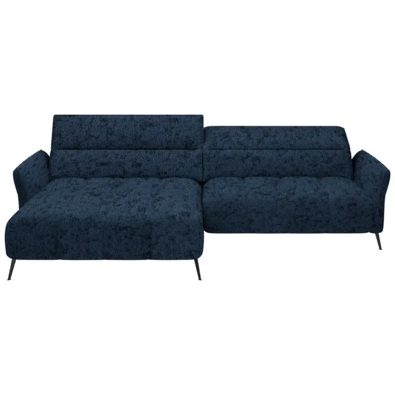 Ecksofa in Webstoff Dunkelblau
