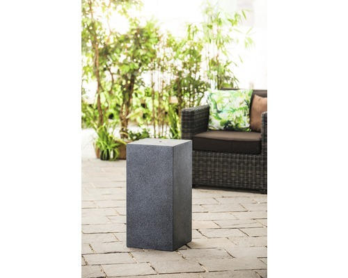 Sockel 'Tower Black' 39 x 39 x 68 cm aus Polystone schwarz