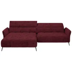 Ecksofa in Webstoff Bordeaux