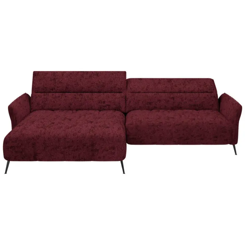Ecksofa in Webstoff Bordeaux
