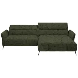 Ecksofa in Webstoff Olivgrün