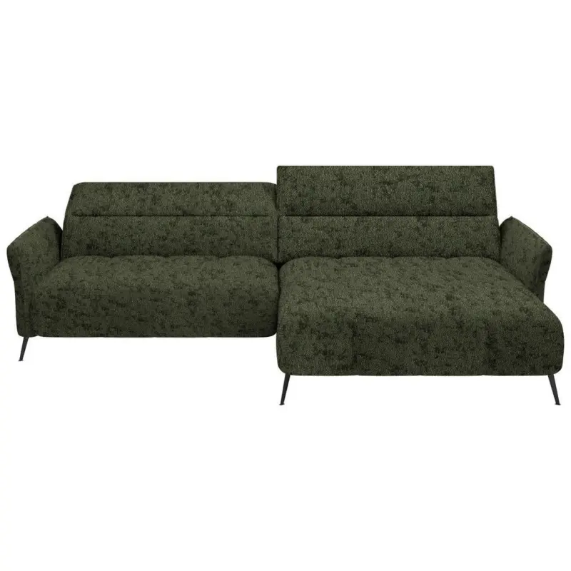 Ecksofa in Webstoff Olivgrün