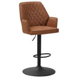 Barhocker in Textil Cognac