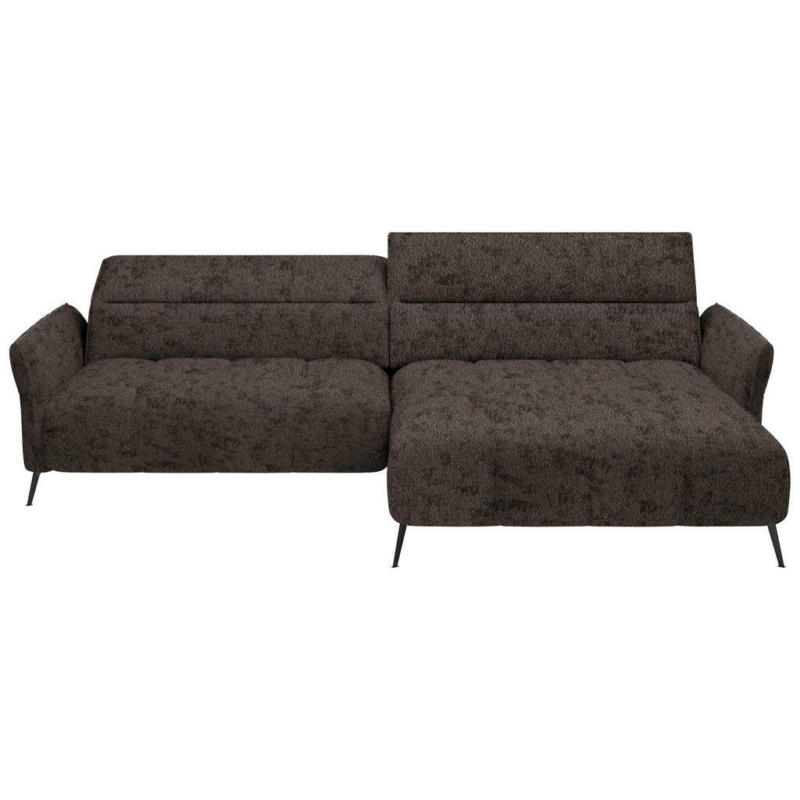 Ecksofa in Webstoff Dunkelbraun