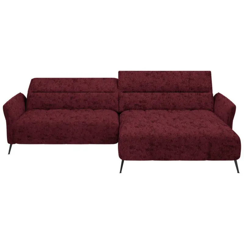 Ecksofa in Webstoff Bordeaux