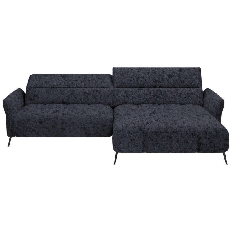 Ecksofa in Webstoff Schwarz