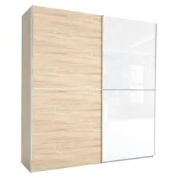 Schwebet&uuml;renschrank in Wei&szlig;, Sonoma Eiche