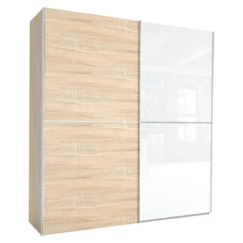 Schwebet&uuml;renschrank in Wei&szlig;, Sonoma Eiche