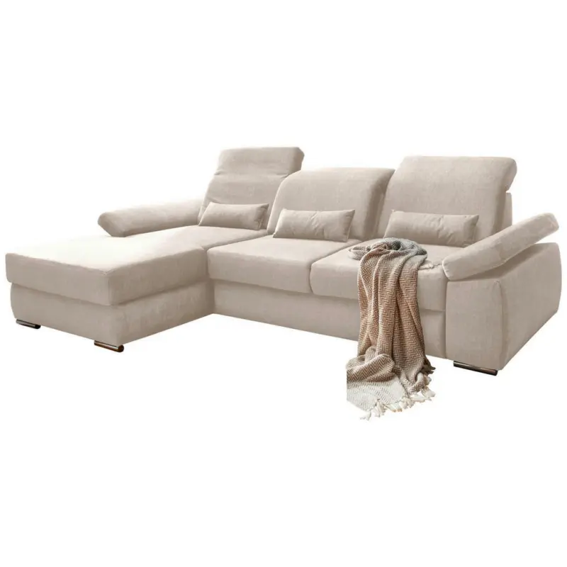 Ecksofa in Velours Creme