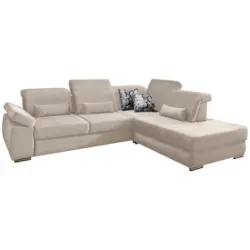 Ecksofa in Velours Creme